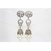 Dangle Jhumka Jhumki Earrings Zircon Pearl Womens Silver Solid 925 Gemstone A538